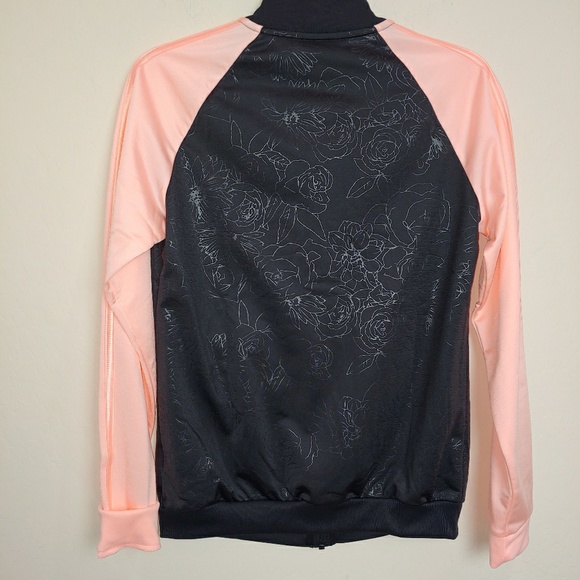 Adidas | Black Embossed Floral Track jacket - Picture 2 of 6